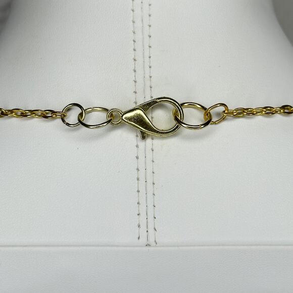 Gold Tone Rhinestone Charm Bib Necklace - Picture 11 of 12